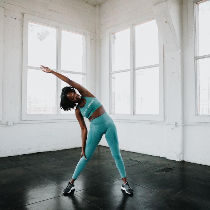 Group fitness class in a modern studio environment